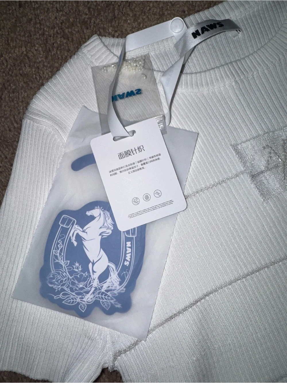 NAWS (NOTAWEAR) WHITE 3-CARAT ICE-KNIT TEE